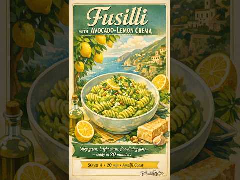 Fusilli 아보카도-레몬 크레마(고급 요리 스타일)