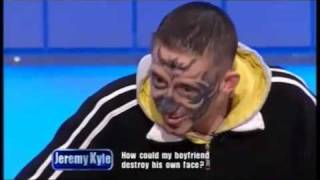 Mad Dog Deon on The Jeremy Kyle Show Skull Face Tattoo