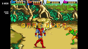 X-Men arcade game / opening intro attract mode auto demo / 1992