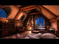 Very Cozy Castle Room with Rain, Fireplace &amp; Thunderstorm sounds | Video For Sleeping