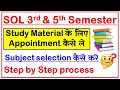 DU SOL 3rd and 5th Semester 2024: Study Material Appointment & Paper Selection Process