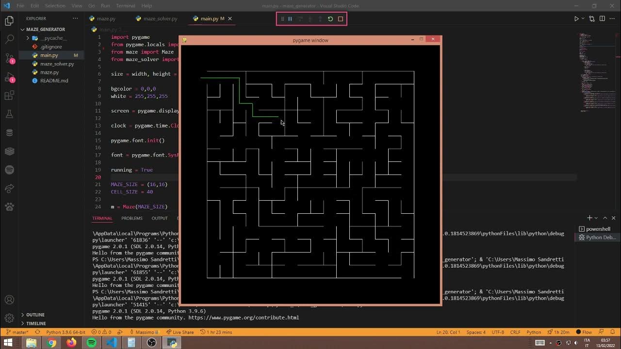Maze generator and solver in Python - Massimo Sandretti - YouTube