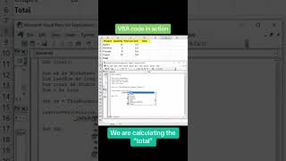 VBA Code: Caculate &#39;Total&#39; #shortsvideo #vbacode