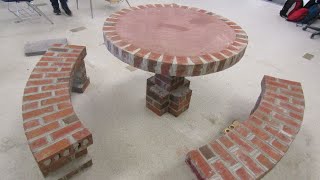 Round brick table set
