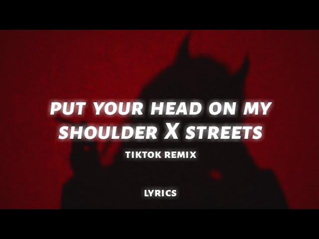 Red Silhouette challenge - put your head on my shoulder x streets (lyrics) (TikTok Remix) class=