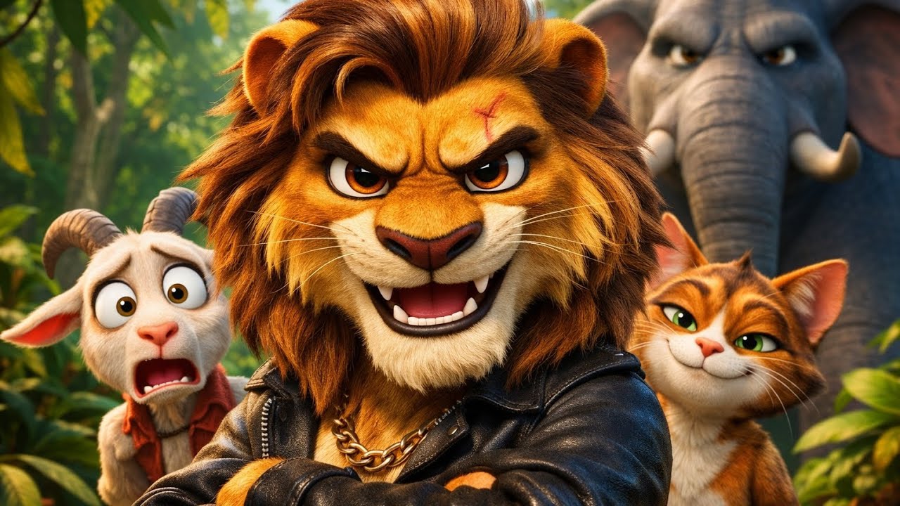 Funny Cartoon Jungle Kahani | Goat Cat Elephant Story