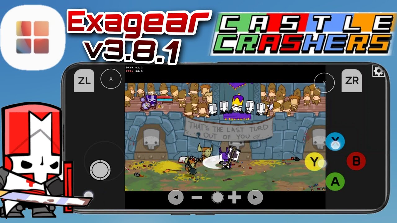 Castle Crashers en Exagear v3.8.1 android gama media Configuracion 