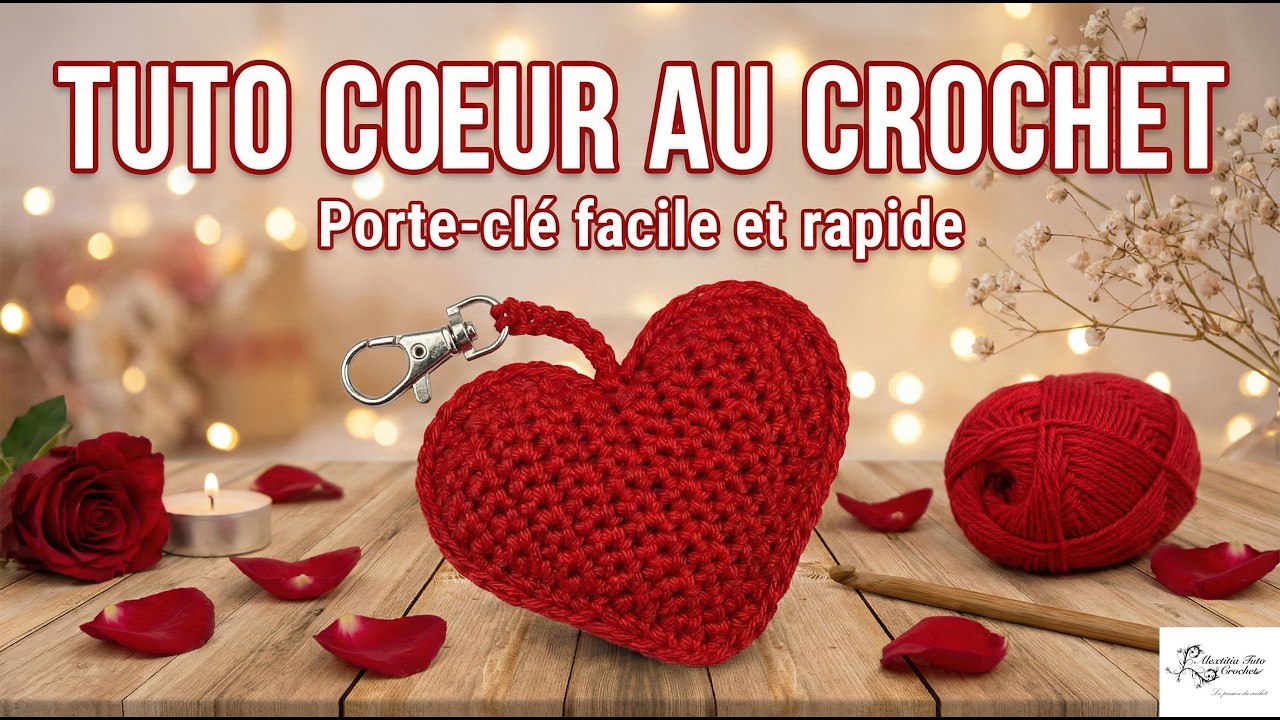 Porte clé coeur au crochet @Alextitia Tuto Crochet