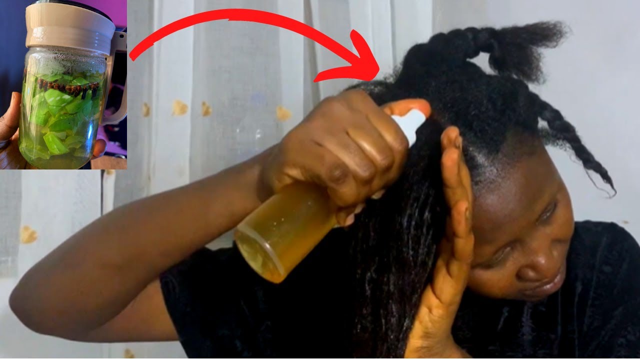 DIY Hair Growth Treatment Aloe Vera, Shea Butter, and Clove Water
