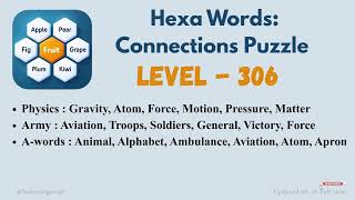 Hexa Words Level 301-310  🧩 | Sort Associations Word Puzzle | SolutionGuruji 🎮 screenshot 3