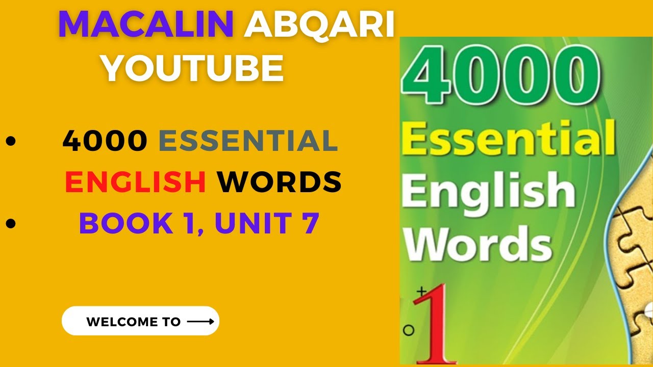Af-Soomaali ku baro 4000 Essential English Words book 1 unit 7 - YouTube