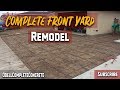 Complete Front Yard Remodel! Concrete Driveway,Lawn,Block wall, & More PART 1