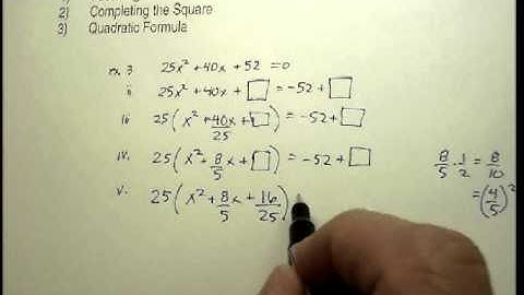 Quadratic Equations: Completing the Square Practice Quiz 3