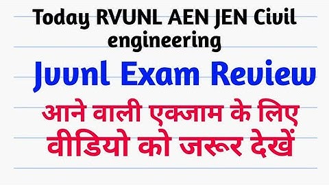 RVUNL AEN JEN exam review jvvnl    Rajasthan GK question