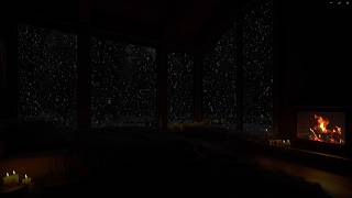 FALL ASLEEP IN 3 MINUTES (No Ads)🔥Cozy Fireplace and Blizzard Outside Window • Deep Healing Sleep