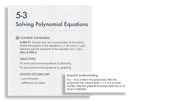Algebra 2 5-3 Solving Polynomial Equations: Introduction and Solve It!