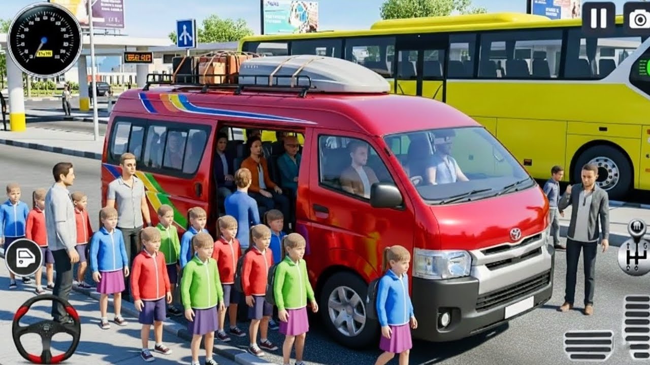 Us Van Simulator Mini Bus 3D Gameplay 🚐 | Realistic City Driving Experience in Busy Traffic 🏙️