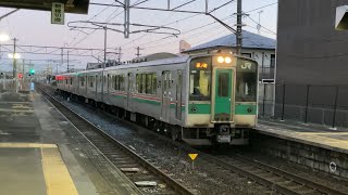 【4K】東北本線から常磐線 701系4両編成 普通原ノ町行き 仙台空港線から東北本線 SAT721系+E721系500番台4両編成 普通仙台行き 名取駅