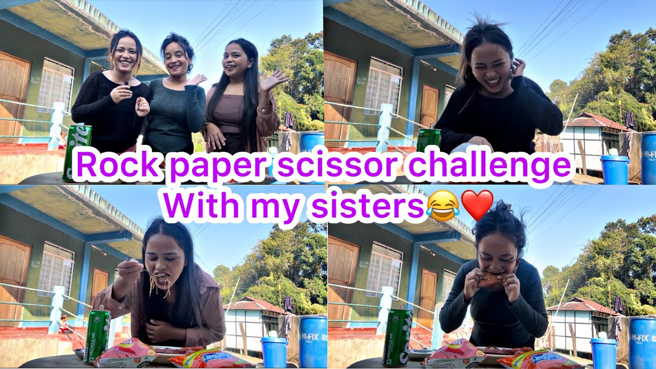 Rock paper scissor challenge with my sisters🍝😂|| siblings food vlog❤️#sisters#foodchallenge #game 