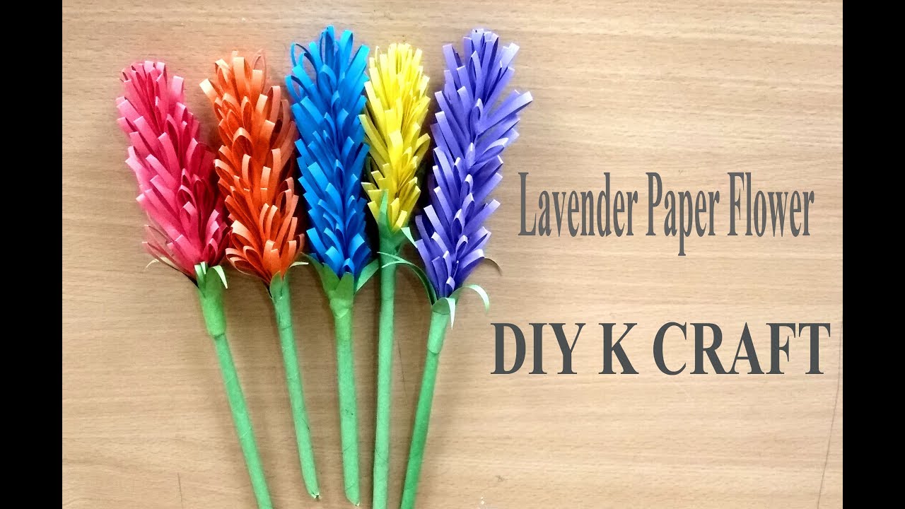 How to Make Beautiful Lavender Paper Flower| DIY K Craft - YouTube