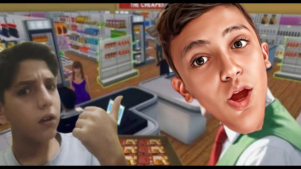 ես ու Մանվելը խաղում ենք supermarket Simulator