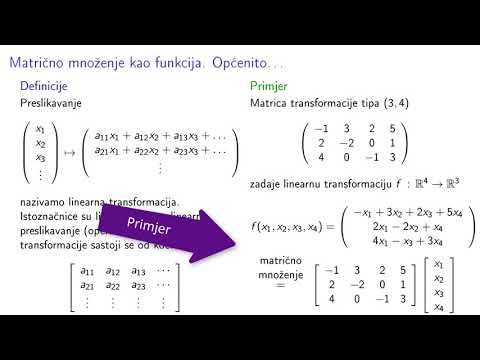 Matrično množenje kao funkcija: linearni operator (transformacija)