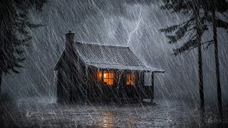Escape to a Secluded Cabin: Heavy Rain & Soft Thunder | rain sound for Sleep | rain video  screenshot 2