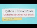Python Invoice Data Extractor from PDF | Invoice2data - Pdf2text Part 1