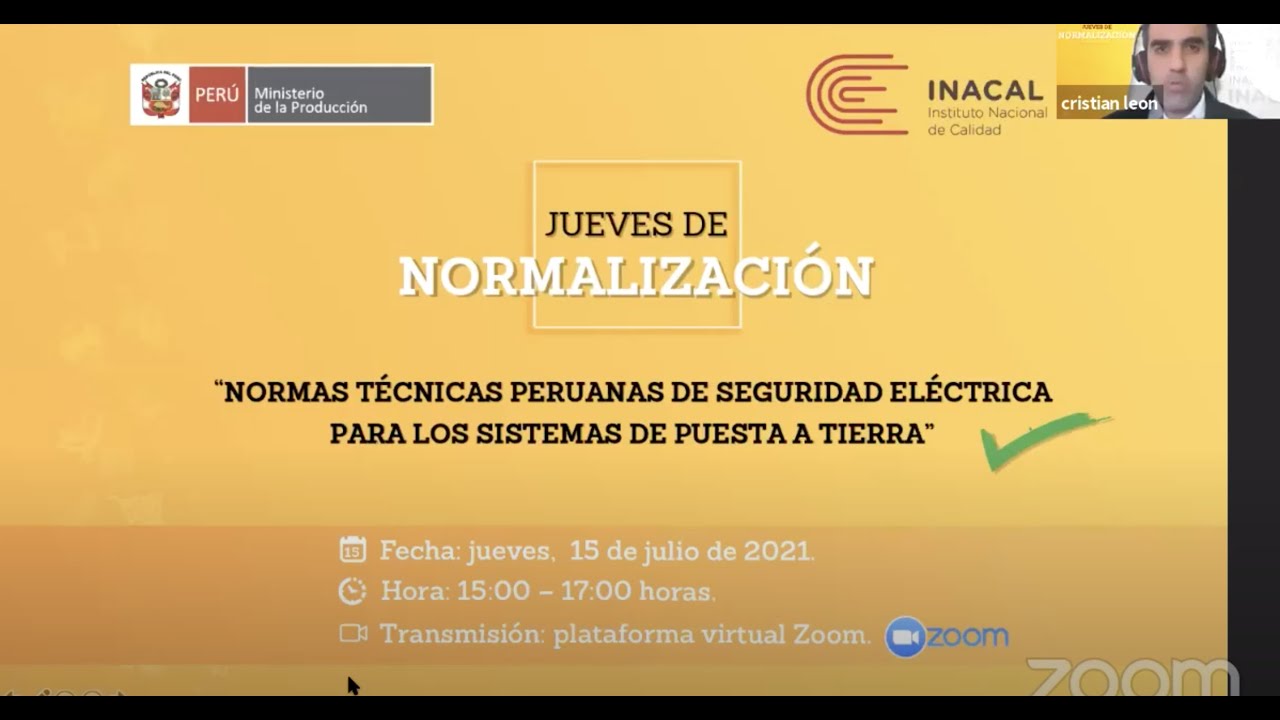 Normas Técnicas Peruanas de seguridad eléctrica para los sistemas de puesta a tierra