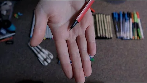 d(~.~)b - Tingly Sorting & Rummaging Through My Art Supply Box (ASMR Whispered)