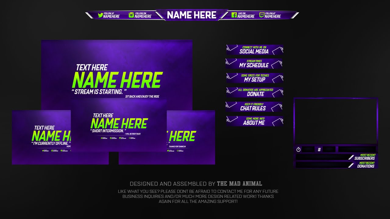 Twitch overlay template psd