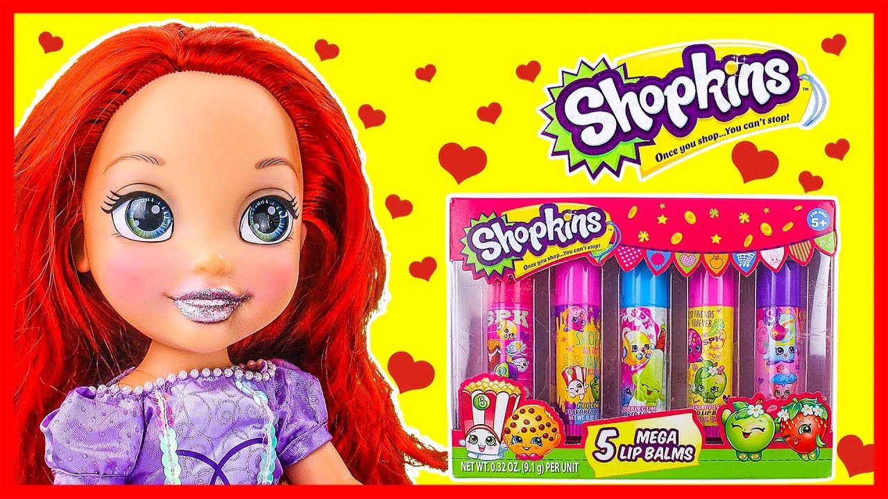 SHOPKINS Lipstick Make UP Playset Lip Gloss Princess Ariel Lovely Doll