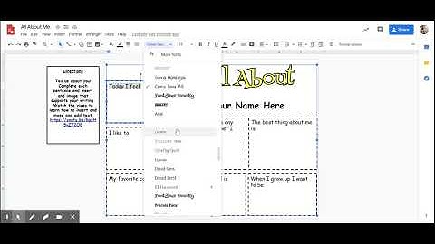 All About Me - Google Drawings part 2