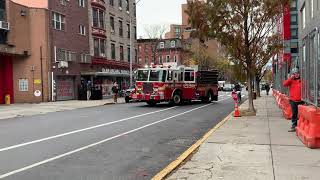 FDNY Engine 219 & Tower Ladder 105 Returning To Quarters