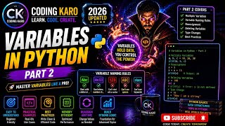 Variables in Python 2026 🚀 | Complete Guide for Beginners | Part- 2 #CodingKaro