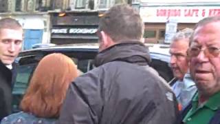 Daniel Radcliffe and Bonnie Wright leaving.