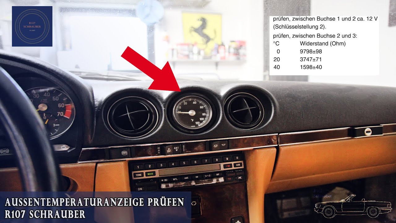 Temperaturanzeige Prufen Mercedes Armaturenbrett R107 Youtube