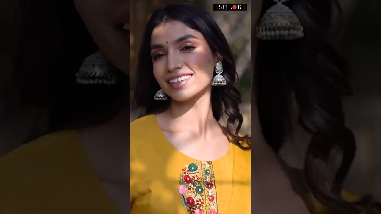 Multicolour Floral embroidered Yellow Suit set✨ 