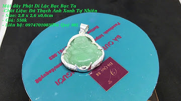 Mặt Dây Chuyền Phật Di Lặc Đá Thạch Anh Xanh Tự Nhiên Bọc Bạc 999
