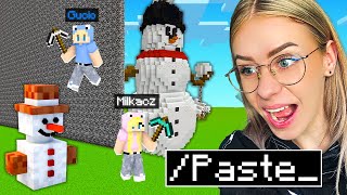 OSZUKUJĘ MŁODSZEGO BRATA w KONKURSIE BUDOWANIA BAŁWANÓW w Minecraft! screenshot 5
