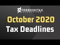 October 2020 Important Tax Deadlines | FINAL Dates to File Extended Personal & Corporate Tax Returns