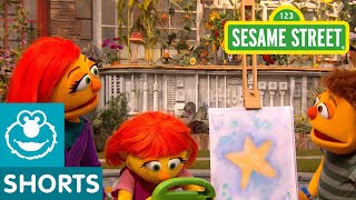 sesame street starfish art show with julia and sam