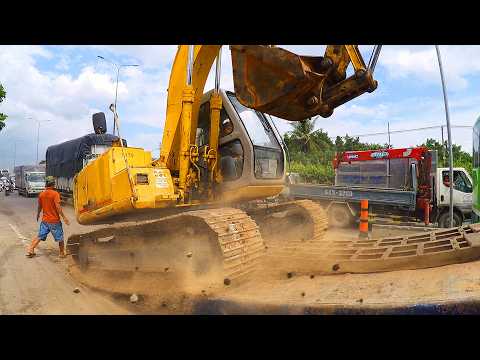 MÁY XÚC Lên, Xuống Xe Ô Tô Tải Dốc Cao Cực Gắt | Excavator Loading Unloading Truck | MinhAn Toys
