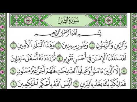 تلاوة رائعة سورة التين مكتوبة الشيخ علي جابر   