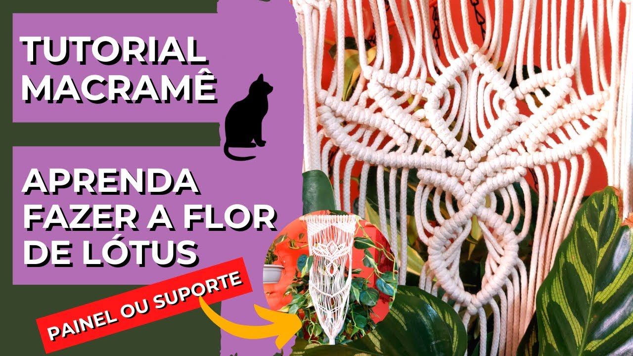 Como fazer uma flor de lótus em macramê - lótus flower - Como fazer macrame para iniciantes Tutorial