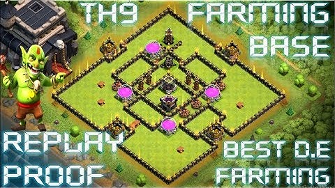 BEST TH9 FARMING BASE || TH9 DARK ELIXIR FARMING BASE || REPLAY PROOF || CLASH OF CLANS