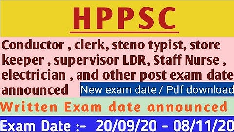 HPPSC | Conductor , clerk, steno typist, store keeper , supervisor LDR, Staff Nurse , electrician ,