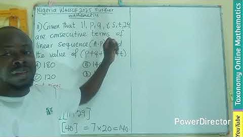 WASSCE 2025 (Nigeria) Further Mathematics | Arithmetic Progression (A.P) | Question 11