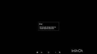 Error, Not enough storage space to install required resources. 