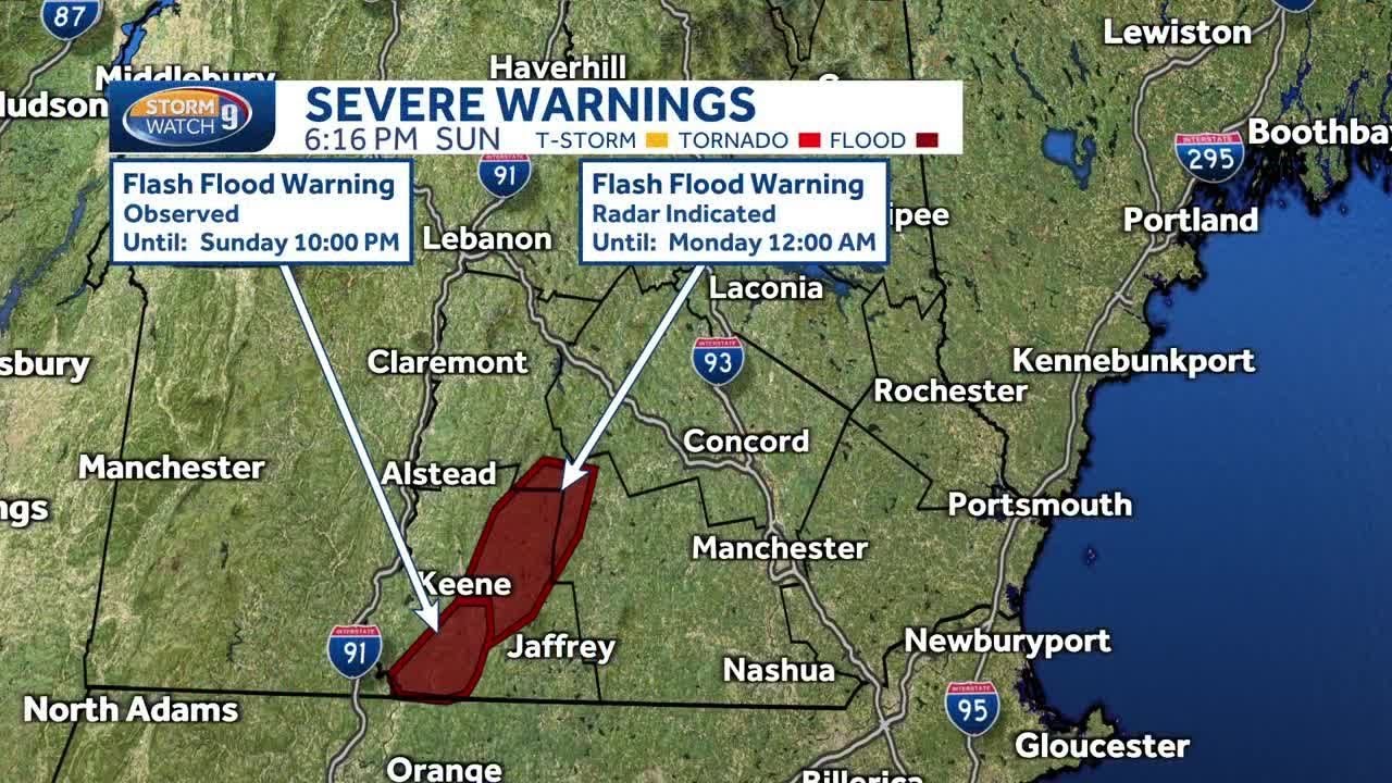 Flash flood warnings issued for parts of Cheshire, Sullivan ...